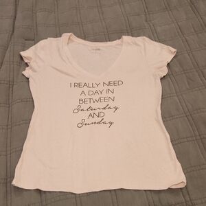 Express Light Pink Graphic Short Sleeve Tee Size L!